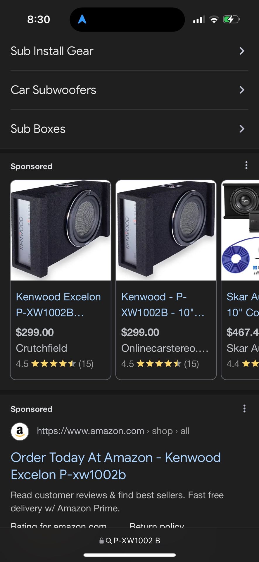 KENWOOD 10” Sub