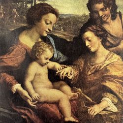 Original Vintage Fine Art Print CORREGGIO Italy, Mystic Marriage of St Catherine Antique 1930’s USA Printed Collectible Italian High Renaissance