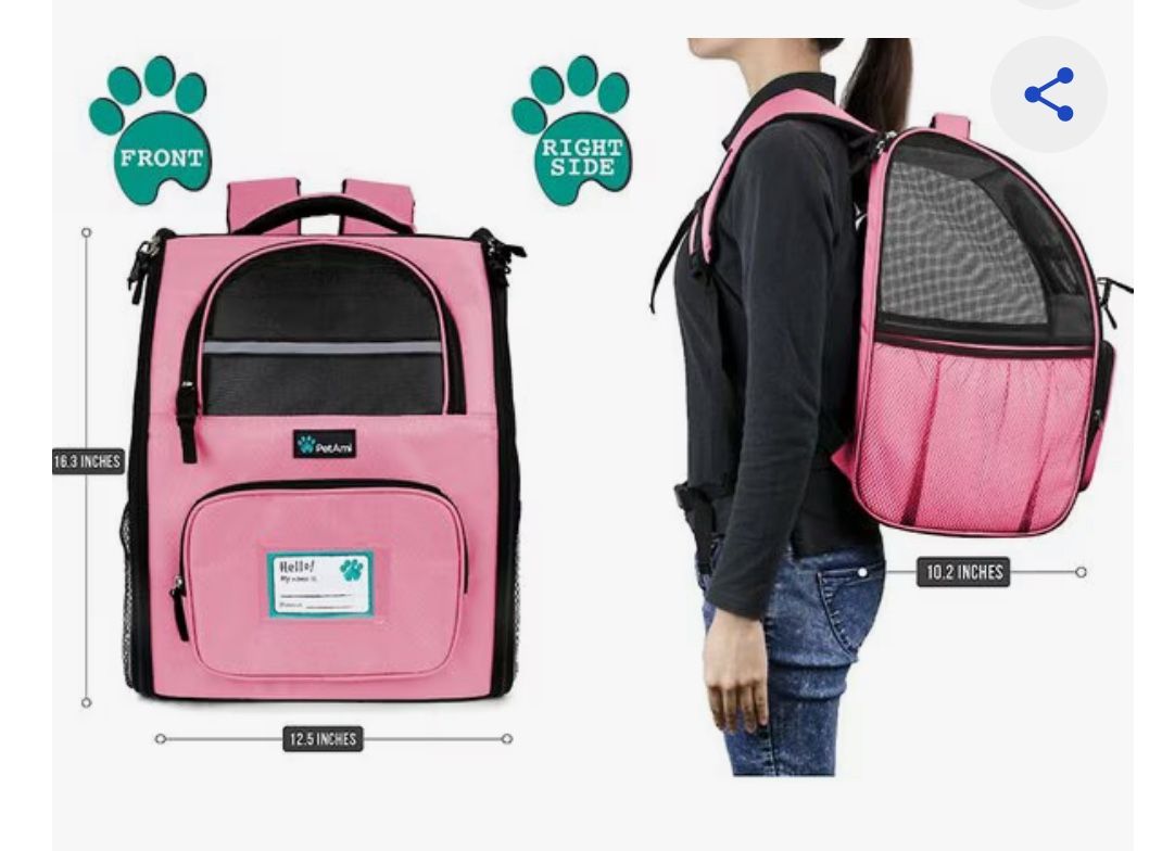 Pet Carrier Backpack by PetAmi Pink