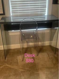 Desk with glass sides