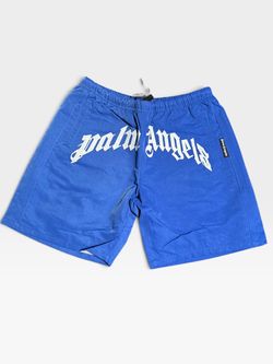 Palm Angels Blue Logo Shorts