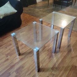 Glass End Tables Both For $20