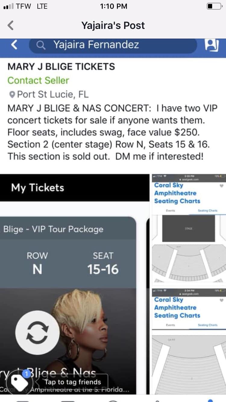 Mary J. Blige and Nas VIP tickets