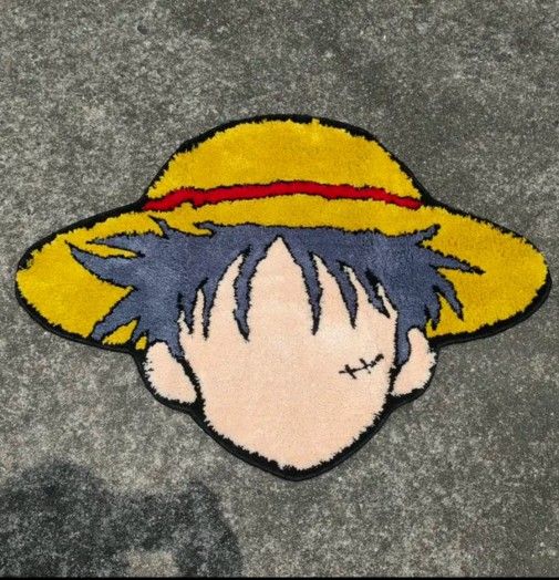 One Piece Monkey D Luffy Anime Manga Book Movie Cartoon Series Straw Hat Custom Rug Tufted Floor Mat Carpet Home Room Decor Art Plush Soft Kids Gift