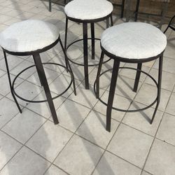 3 Metal Stools 