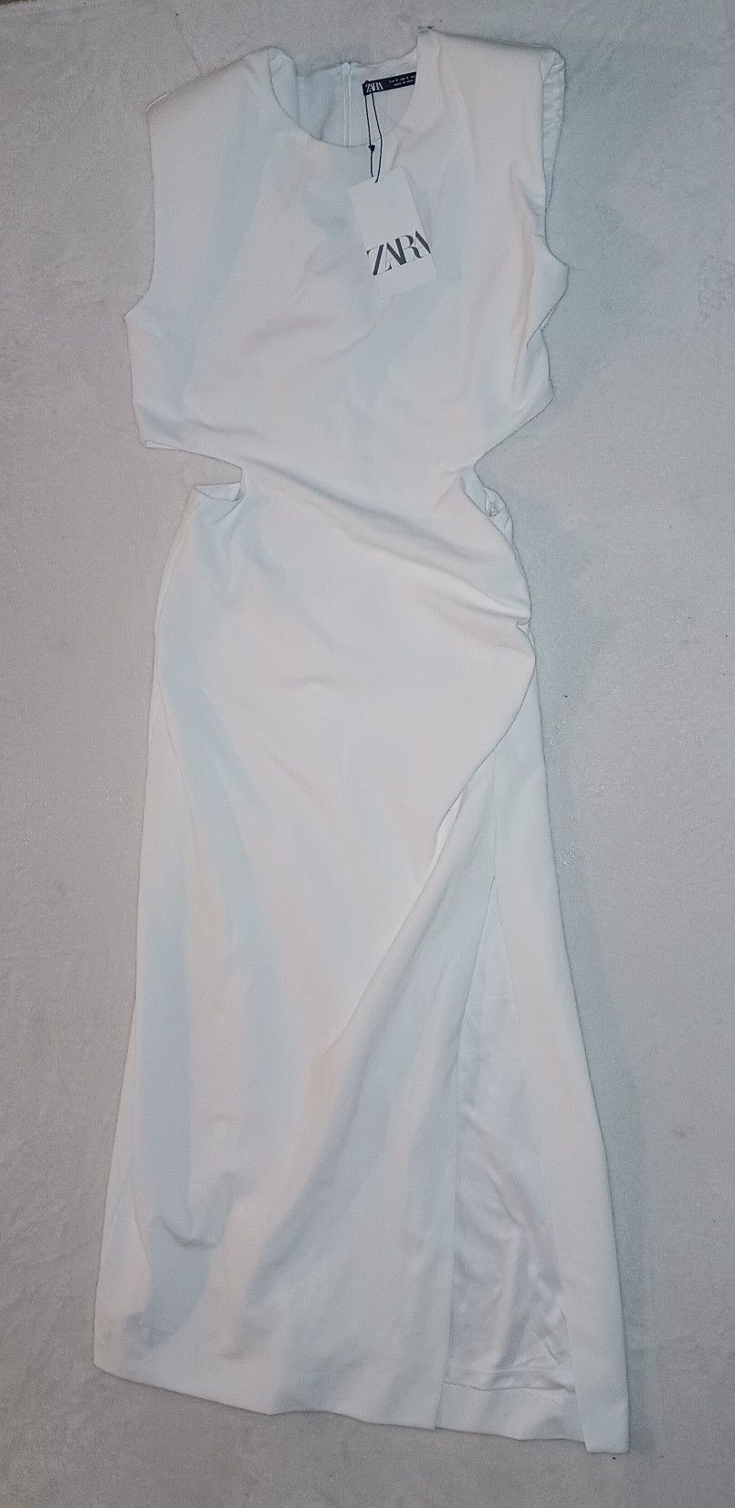 Zara Long All White Cut Out  Women's Dress 👗