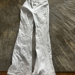 White bootcut pants