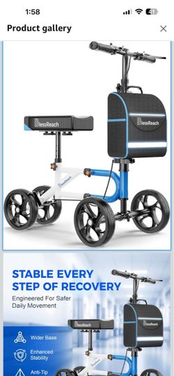 BlessReach Knee Scooter with Storage Bag