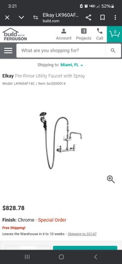 Elkay Pre-Rinse Utility Faucet with Spray
Model: LK960AF14C