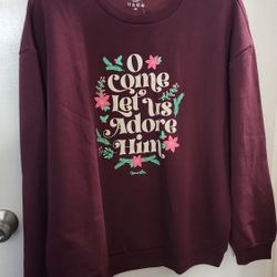Burgundy Graphic Sweatshirt with Festive Design