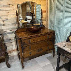 Where History Meets Luxury — A One-of-a-Kind 38” Antique Vanity Sink
