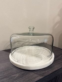 Sur La Table Marble Cake Stand with Glass Dome