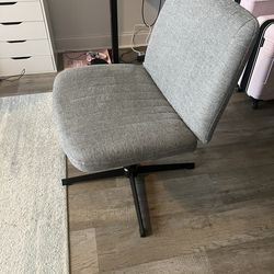 Modern Accent Chair – Adjustable Height (Gray Fabric)