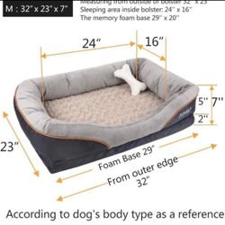 Medium Memory Foam Dog Bed Orthopedic Dog Bed & Sofa with Removable Washable Cover and Squeaker Toy as Gift