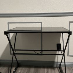 black glass desk
