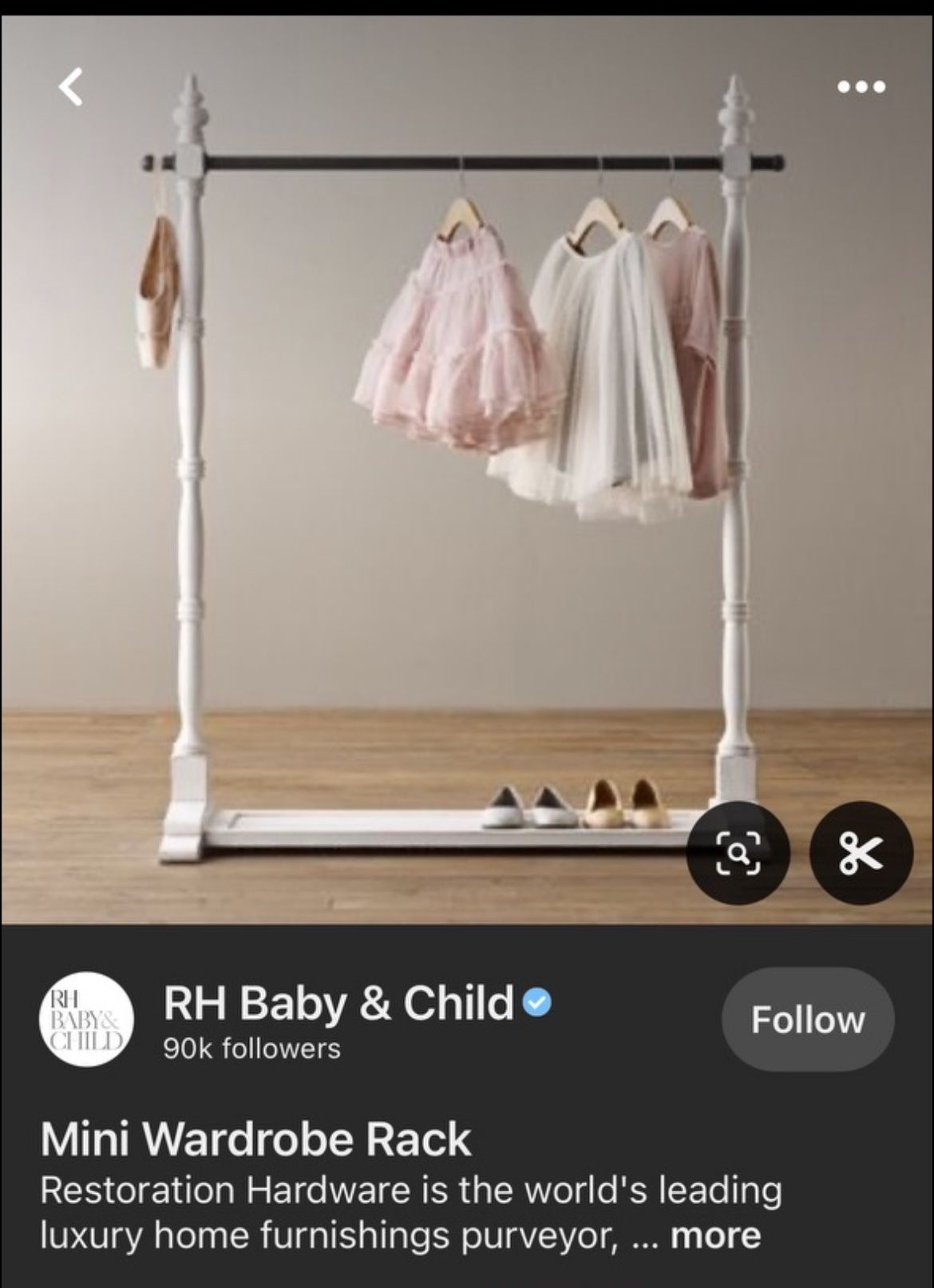 RH Baby & Child White Clothing Rack