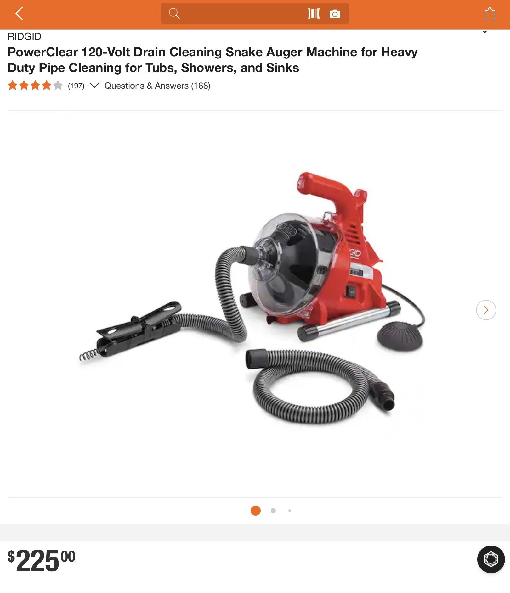 PowerClear 120-Volt Drain Cleaning Machine for Heavy Duty Pipe Cleaning for Tubs,Showers, and Sinks