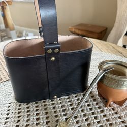 Mate Imperial Con Alpaca Bombilla De Alpaca Y Porta Mate! Todo En Cuero 