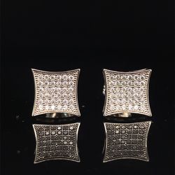 925 Silver CZ Square Earrings 2.30g 187671/11