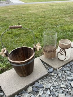 Wedding, Glass Jars, Flower Girl Bucket, Rustic