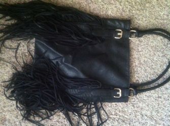 leather fringe purse