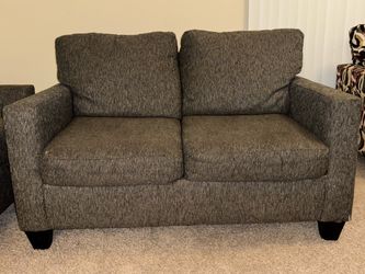 Gray Fabric Loveseat
