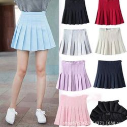 High Waist with Inner Shorts A Line Skater Mini Flared Pleated Skirt Short Tennis Pencil Skirt Cute
