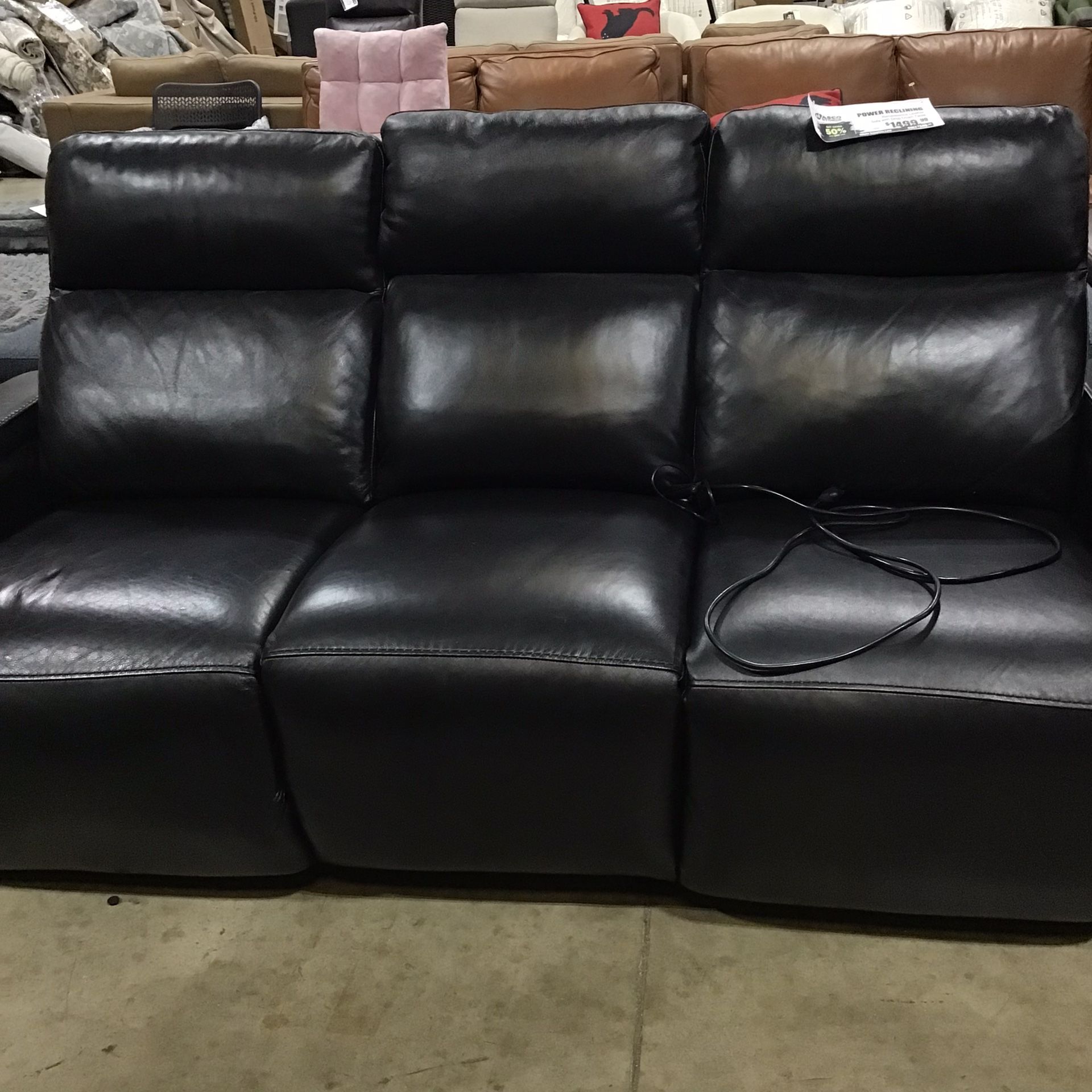 Leather Sofa With Drop Table