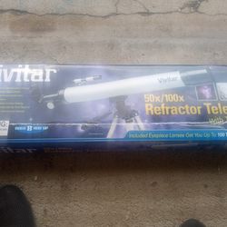 Vivitar 50x/100x Refractor Telescope with Tripod plus 3X Finder Scope 