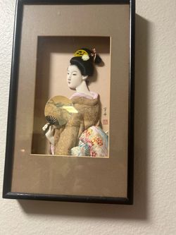 Japanese Geisha Shadow Box Wall Art