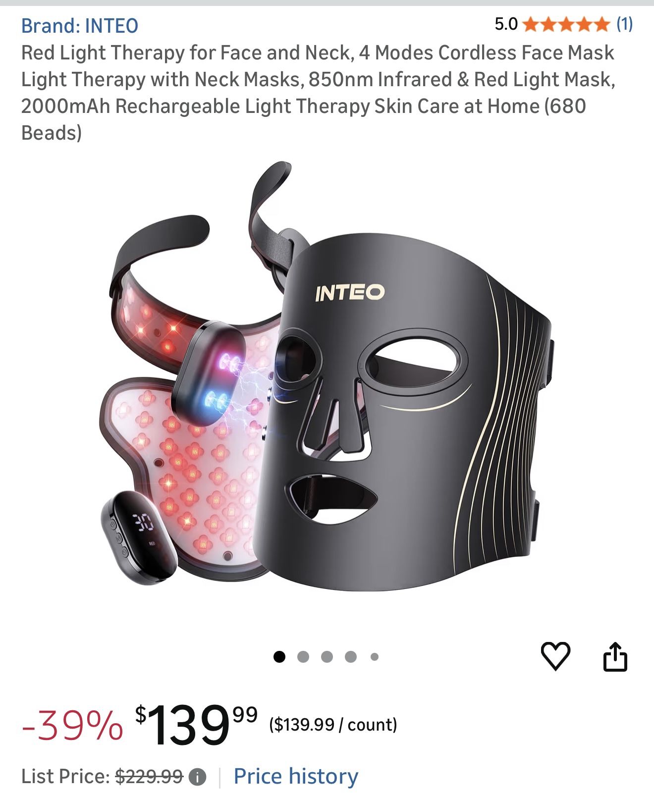 Red light therapy for face & neck