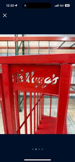 Vintage Kellogg's Branded Rolling Stock Cart – Heavy Duty Steel | 5ft Tall