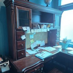 Office Desk, Book Case W/light