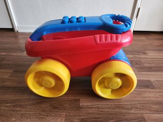 Mega Bloks Block Scooper Pickup Wagon  - Colorful Wagon Combines Classic Wagon Play and Construction Fun