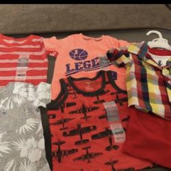 Baby boy 4 shirts & 2 shorts & 1 outfit Sz 12 mth