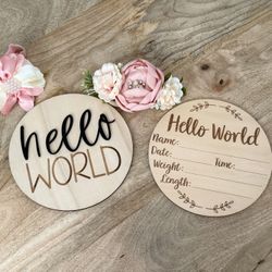 Hello World Wooden Announcements