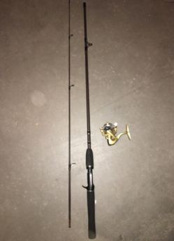 2-piece Bass Pole Reel Included