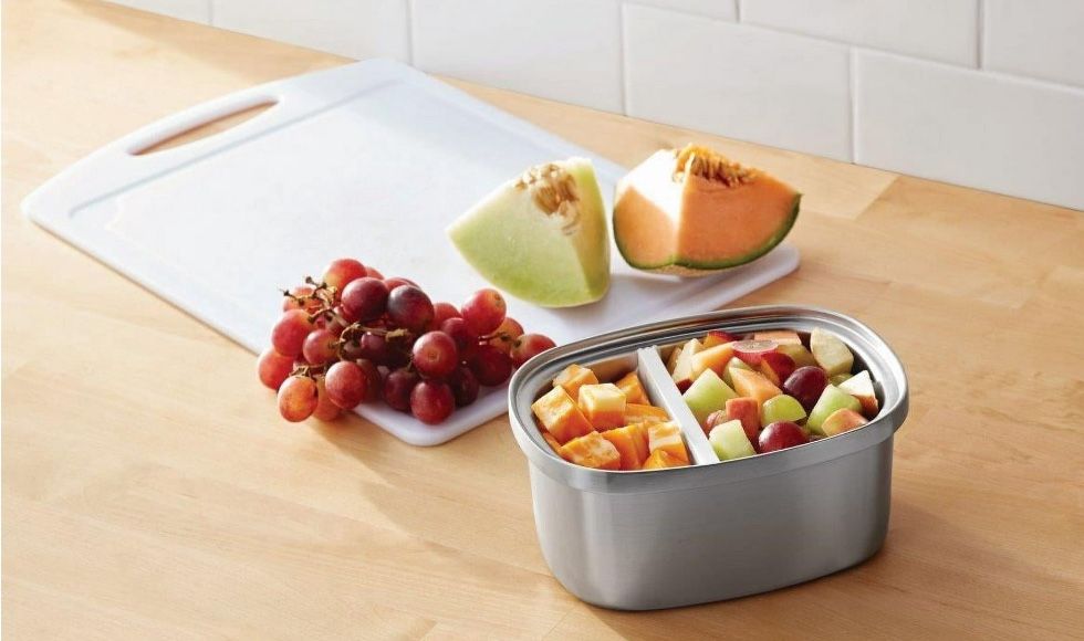 Mainstays 33 oz Rectangular Insulated Food Container, Stainless Steel