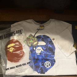 bape blue camo shirt