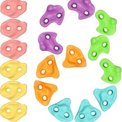 TOPNEW 18PCS Climbing Holds for Kids, Rock Wall Climbing Kit with Hardware