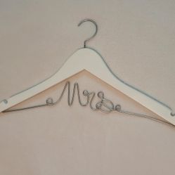 Sturdy Wooden "Mrs" White Hanger