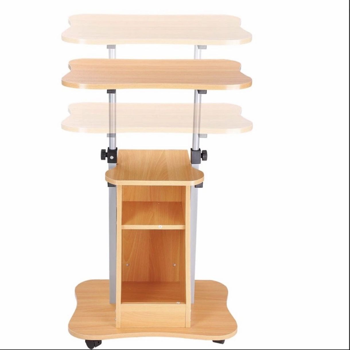 Portable Office Laptop Desk Rolling Adjustable Table Cart Computer Mobile Stand Office equipment & Supplies