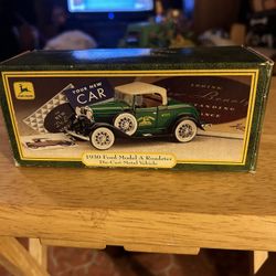 Vintage John Deere 1930 Ford Model A Roadster Die-Cast Metal Vehicle 
