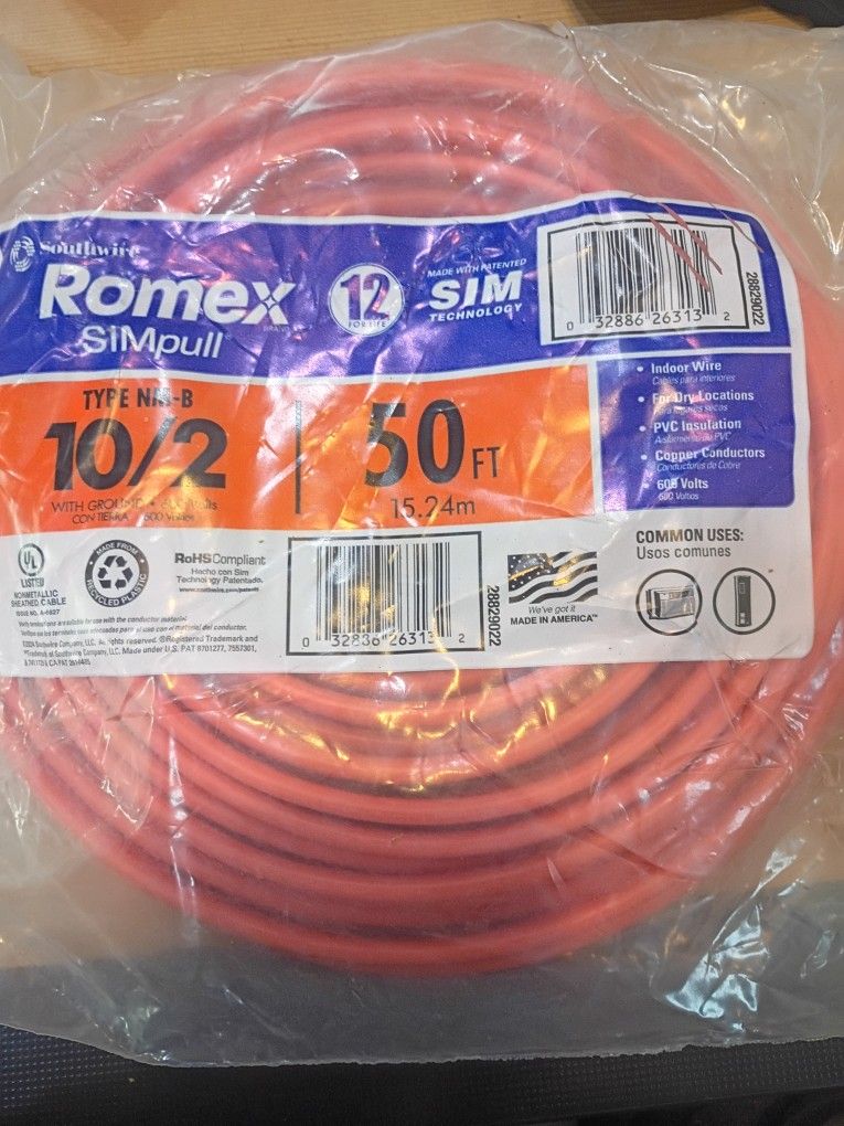 2 Rolls 10/2 Romex SIMpull 50 Ft