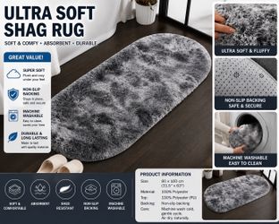 Ultra Soft Fluffy Shag Rug – Non-Slip & Washable (Gray, 80×160cm)