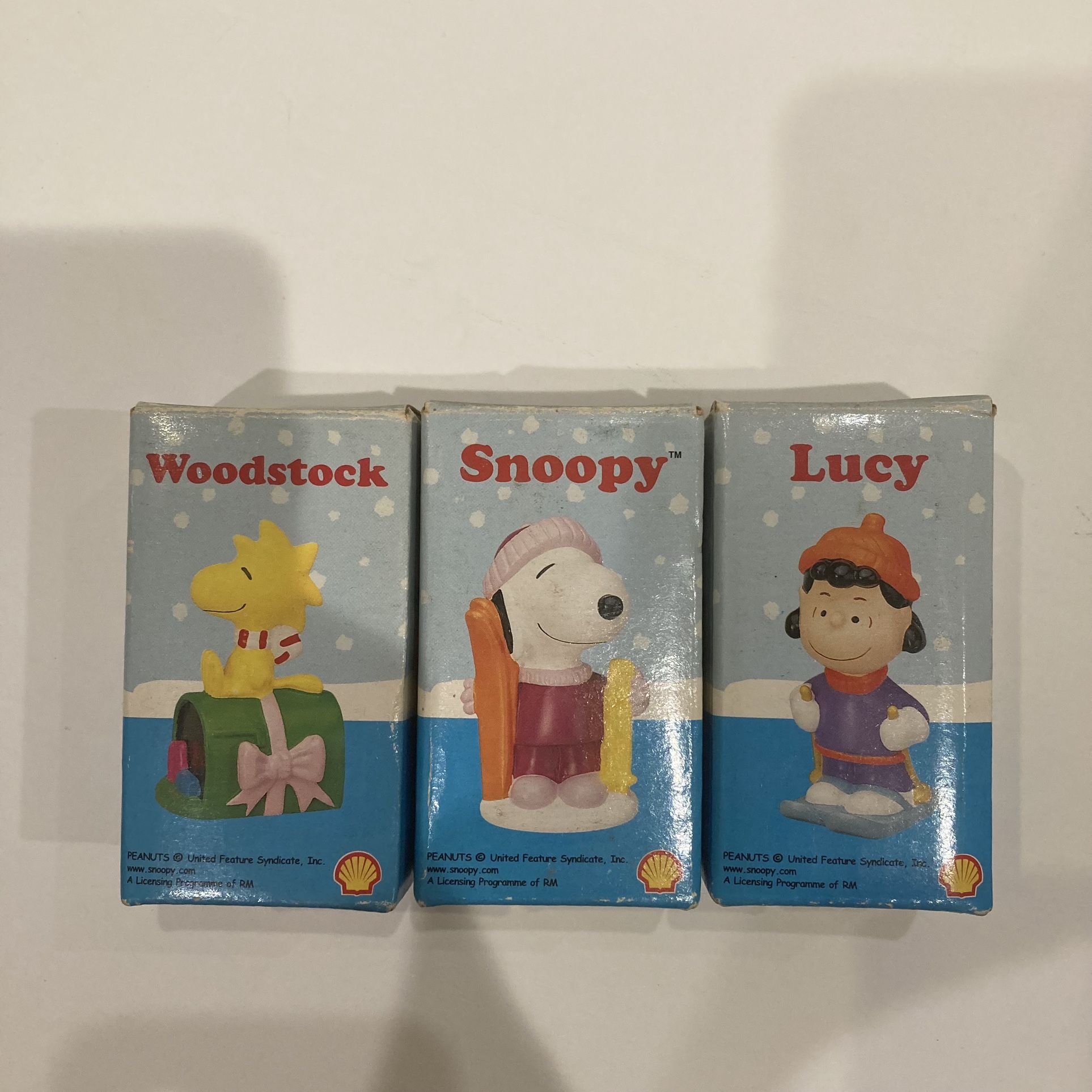 PEANUTS X SHELL Vintage Snoopy Lucy Woodstock Collectible Figurines Toys