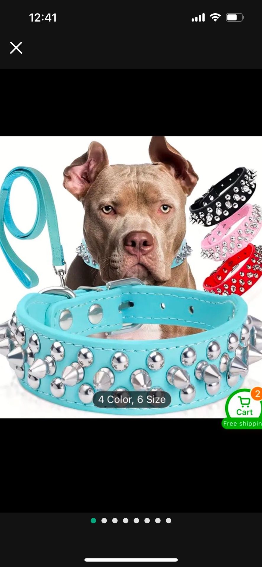 Durable Spiked Stylish Dog Collar with Matching Leash - Perfect for Training and Walking Your Pet