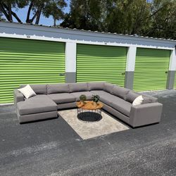 West Elm Gray Urban 4-Piece Sectional Couch - $5k Retail