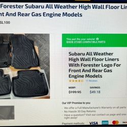 Subaru Forester 2025 All Weather Floor Liners