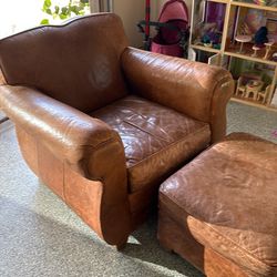 Leather club chair